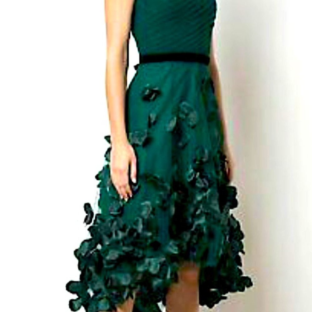 Marchesa Notte Emerald Green Designer Dress